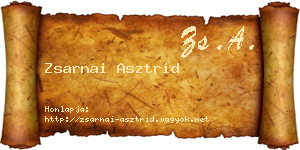 Zsarnai Asztrid névjegykártya